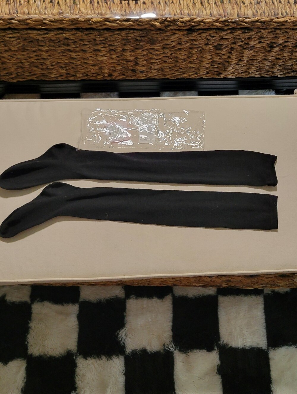 Abrand Black Thigh High Stretch Hosiery Socks